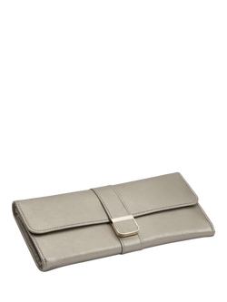 WOLF Palermo Leather Jewellery Roll - view 2, Pewter