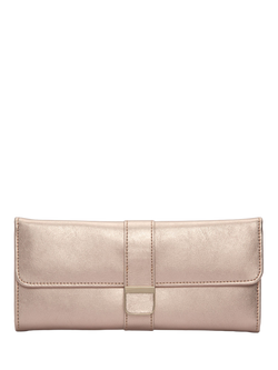 WOLF Palermo Leather Jewellery Roll, Rose Gold