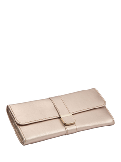 WOLF Palermo Leather Jewellery Roll - view 2, Rose Gold