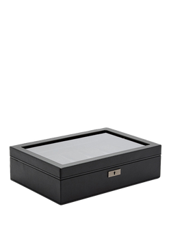 WOLF Axis Vegan Leather 10 Piece Watch Box - view 2, Grey Steel
