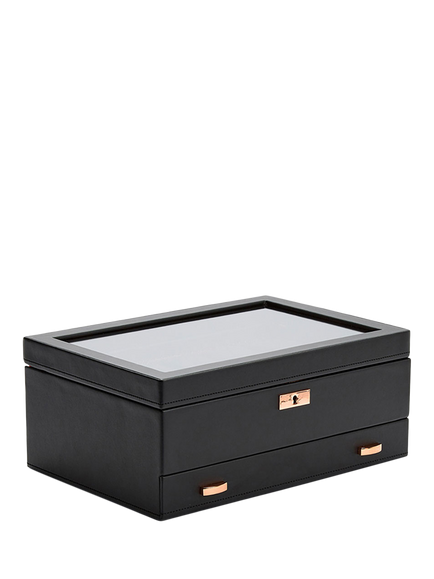 WOLF Axis Vegan Leather 10 Piece Watch Box with Storage, Copper - view 2, Copper