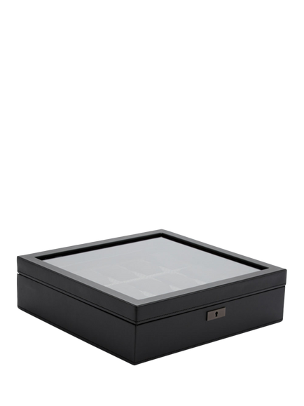 WOLF Axis Vegan Leather 15 Piece Watch Box - view 2, Grey Steel