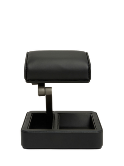 WOLF Axis Vegan Leather Travel Watch Stand, Grey Steel