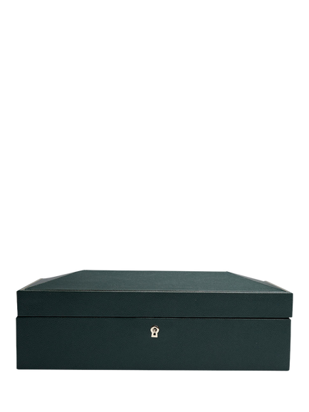 WOLF British Racing Vegan Leather 10 Piece Watch Box, Green