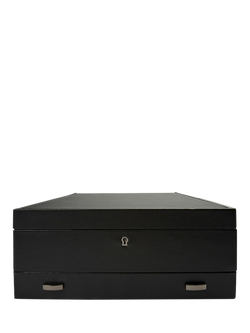 WOLF British Racing Vegan Leather 10 Piece Watch Box, Black