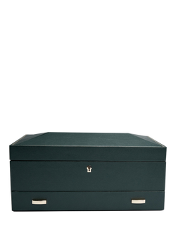 WOLF British Racing Vegan Leather 10 Piece Watch Box, Green