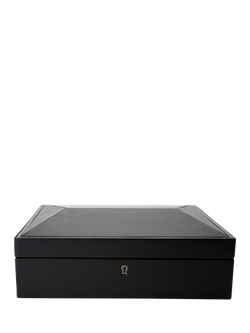 WOLF British Racing Vegan Leather 15 Piece Watch Box, Black