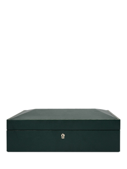 WOLF British Racing Vegan Leather 15 Piece Watch Box, Green