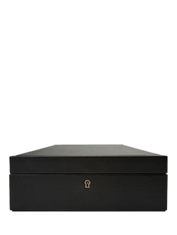 WOLF British Racing Vegan Leather 8 Piece Watch Box, Black