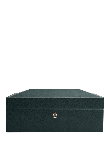 WOLF British Racing Vegan Leather 8 Piece Watch Box, Green