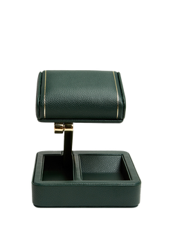 WOLF British Racing Vegan Leather Single Travel Watch Stand, Green
