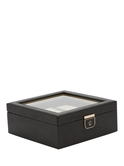 WOLF Palermo Leather 6 Piece Watch Box - view 2, Black Anthracite