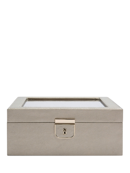WOLF Palermo Leather 6 Piece Watch Box, Pewter, Pewter