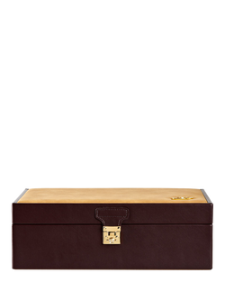 WOLF Philipp Vegan Leather & Nubuck Watch and Jewellery Lifestyle Box, Chestnut, Chestnut