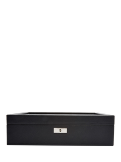 WOLF Roadster Vegan Leather 15 Piece Watch Box, Black