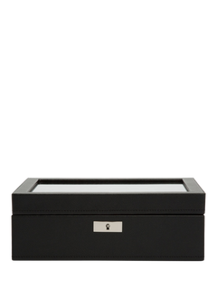 WOLF Roadster Vegan Leather 8 Piece Watch Box, Black