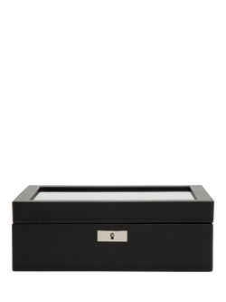 WOLF Roadster Vegan Leather 8 Piece Watch Box, Black, Black