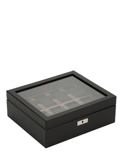 WOLF Roadster Vegan Leather 8 Piece Watch Box, Black - view 2, Black