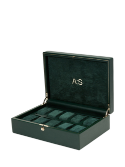 WOLF X Analog Shift Vintage Collection Vegan Leather 10 Piece Watch Box, Green - view 2, Green