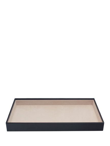 WOLF Vault Vegan Leather 1.5” Deep Jewellery and Accessories Tray, Black