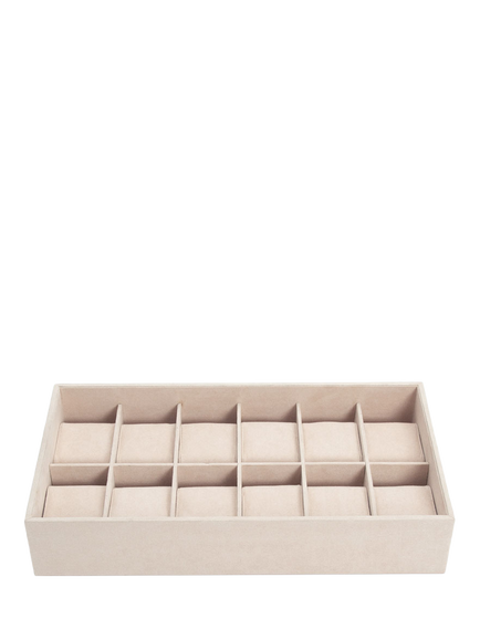 WOLF Vault 12 Piece Watch Tray Insert, Beige, Beige