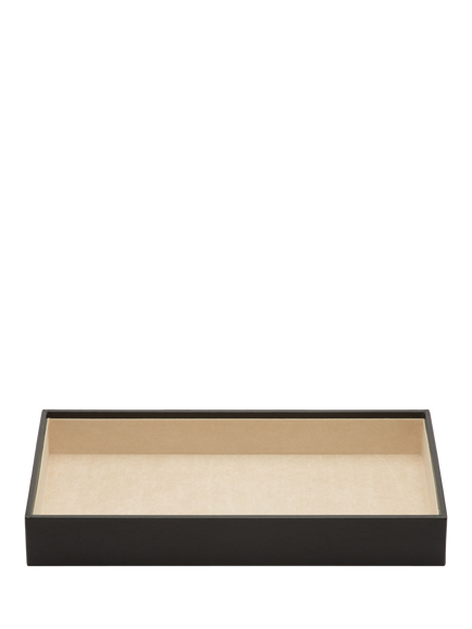 WOLF Vault Vegan Leather 2” Deep Jewellery and Accessories Tray, Black