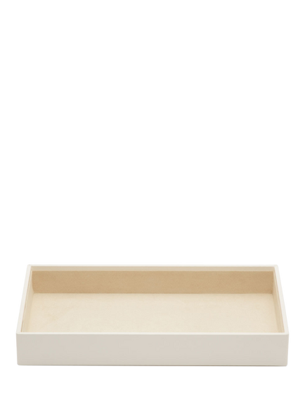 WOLF Vault Vegan Leather 2” Deep Jewellery and Accessories Tray, Ivory