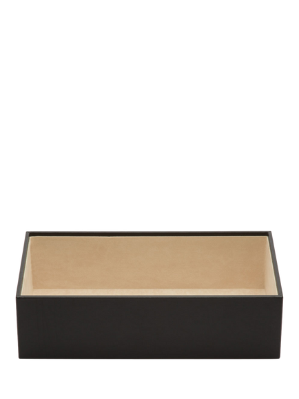 WOLF Vault Vegan Leather 4” Deep Jewellery and Accessories Tray, Black
