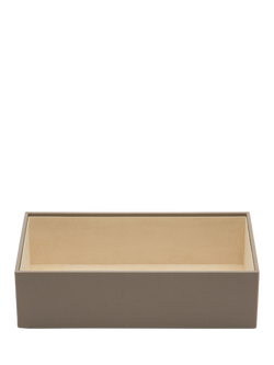 WOLF Vault Vegan Leather 4” Deep Jewellery and Accessories Tray, Grey