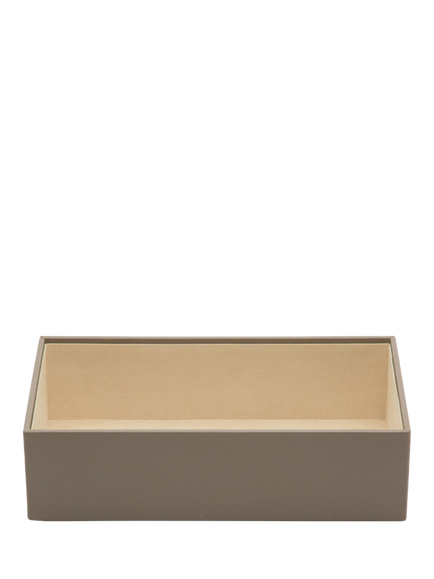 WOLF Vault Vegan Leather 4” Deep Jewellery and Accessories Tray, Grey