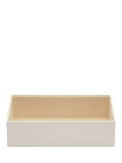 WOLF Vault Vegan Leather 4” Deep Jewellery and Accessories Tray, Ivory