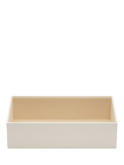 WOLF Vault Vegan Leather 4” Deep Jewellery and Accessories Tray, Ivory