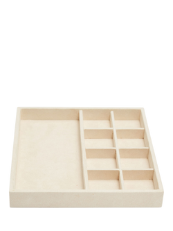 WOLF Vault Multi-Compartment and Earring Half Tray Insert, Beige, Beige