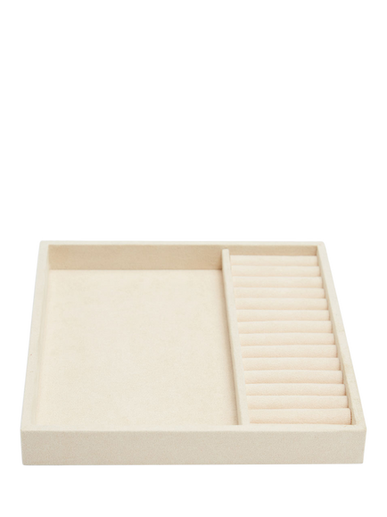 WOLF Vault Multi-Compartment and Ring Half Tray Insert, Beige, Beige