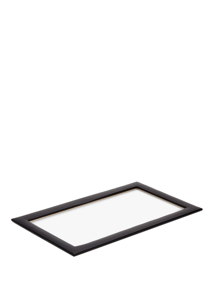 WOLF Vault Vegan Leather Jewellery and Accessories Tray Glass Lid - view 2, Black