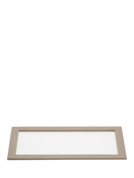 WOLF Vault Vegan Leather Jewellery and Accessories Tray Glass Lid, Grey