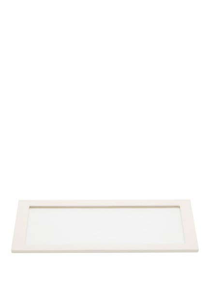 WOLF Vault Vegan Leather Jewellery and Accessories Tray Glass Lid, Ivory