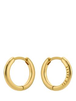 Ted Baker Crisele 14mm Logo Hoop Earrings - view 2, Gold