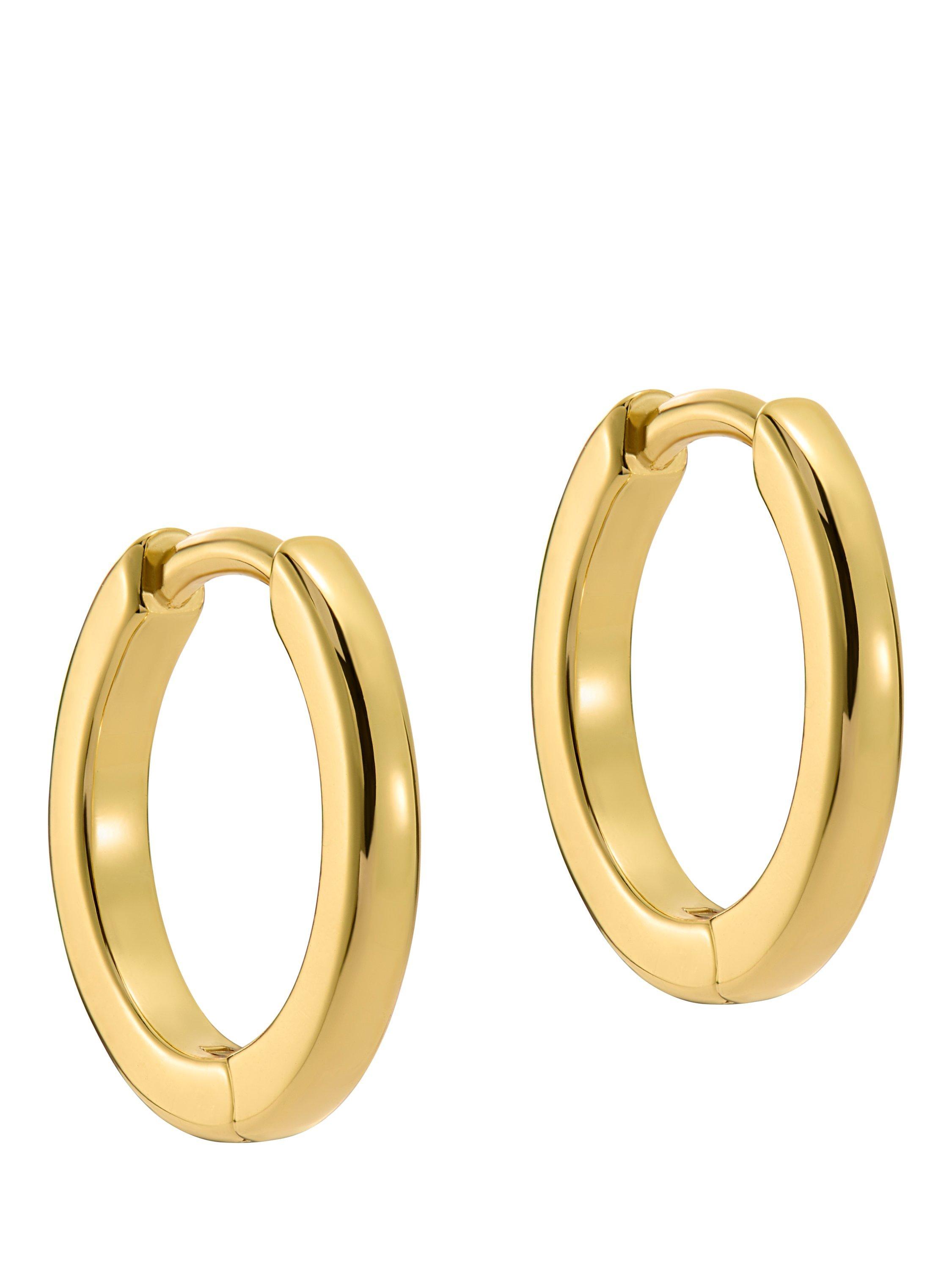 Product image 4 of 5, which shows Ted Baker Crisele 14mm Logo Hoop Earrings, Gold
