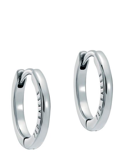 Ted Baker Crisele 14mm Logo Hoop Earrings, Silver
