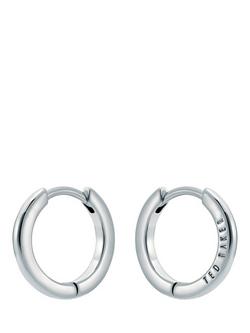 Ted Baker Crisele 14mm Logo Hoop Earrings - view 2, Silver