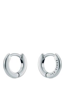 Ted Baker Crisete 10mm Logo Hoop Earrings - view 2, Silver