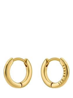 Ted Baker Crislie 12mm Logo Hoop Earrings - view 2, Gold