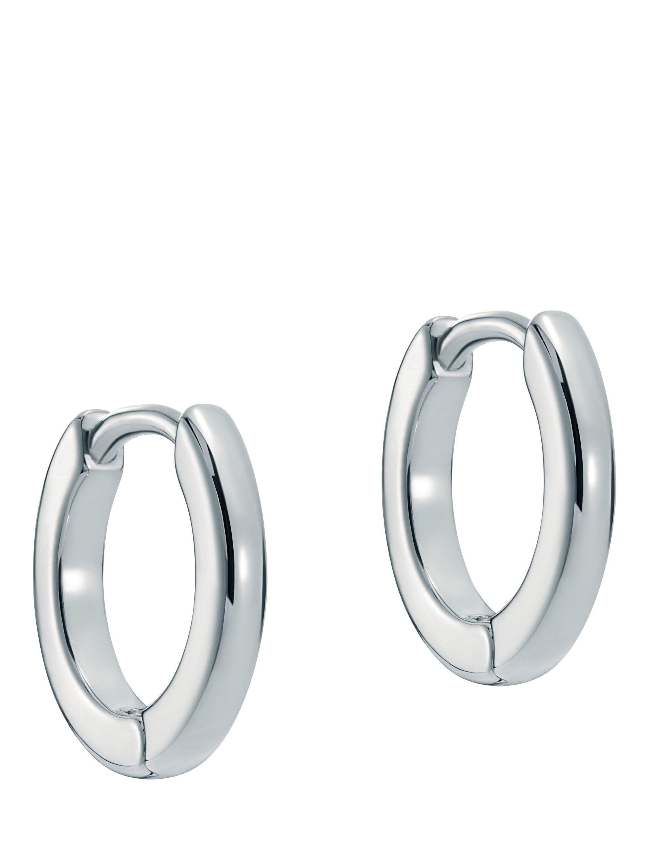 Product image 4 of 5, which shows Ted Baker Crislie 12mm Logo Hoop Earrings, Silver