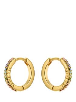 Ted Baker Heplie Crystal Hoop Earrings - view 2, Gold/Multi