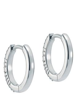 Ted Baker Heplie Crystal Hoop Earrings - view 2, Silver