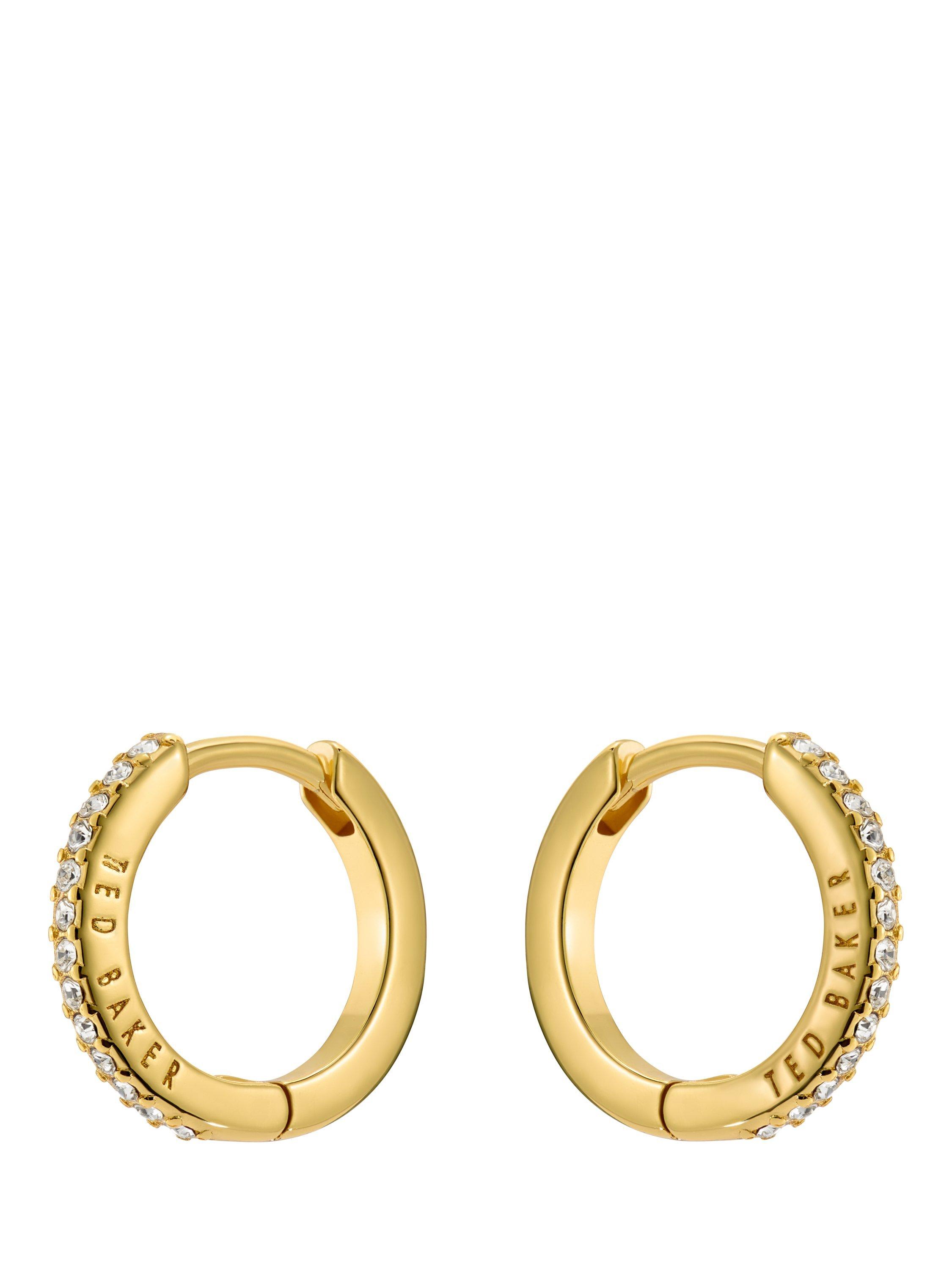 Product image 2 of 5, which shows Ted Baker Heplie Crystal Hoop Earrings, Gold