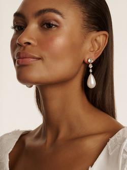 Ted Baker Pearsti Statement Crystal Bead Drop Earrings, Gold - view 2, Gold Tone