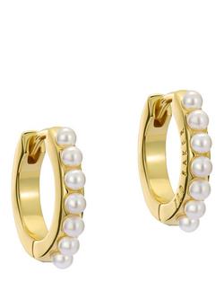 Ted Baker Persia Pearl Huggie Earrings, Gold, Gold Tone, Pearl