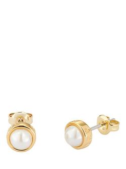 Ted Baker Sinaa Pearl Stud Earrings, Gold - view 2, Gold